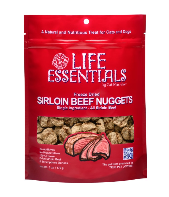 Life Essentials Freeze Dried Sirloin Beef Nuggets 6oz. Bag